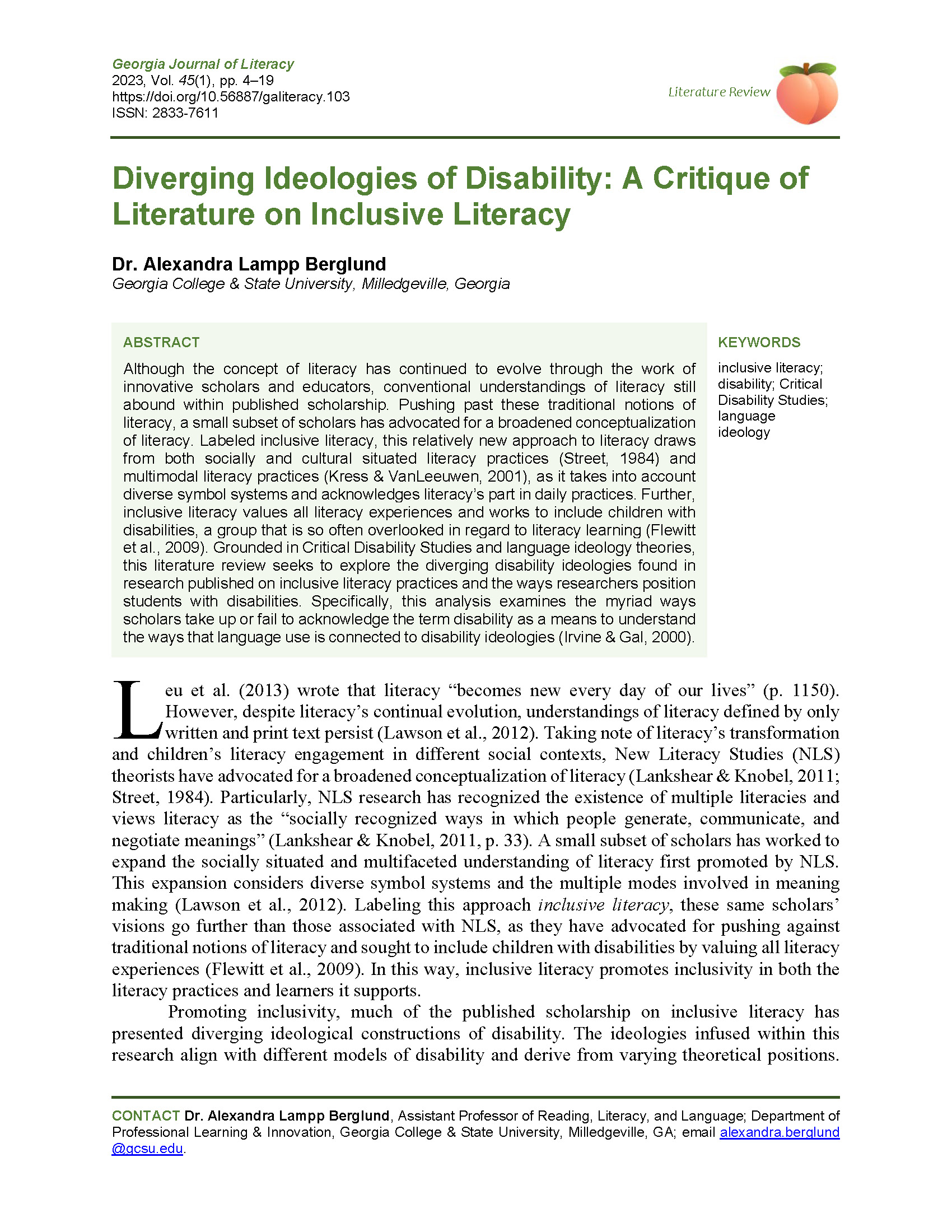 Diverging Ideologies of Disability (Lampp Berglund, 2023)