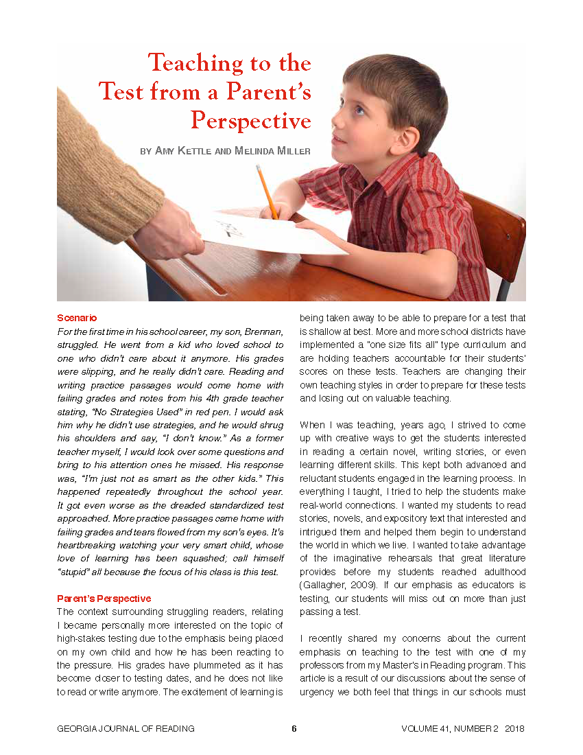 Teaching to the Test (Kettle & Miller, 2018)