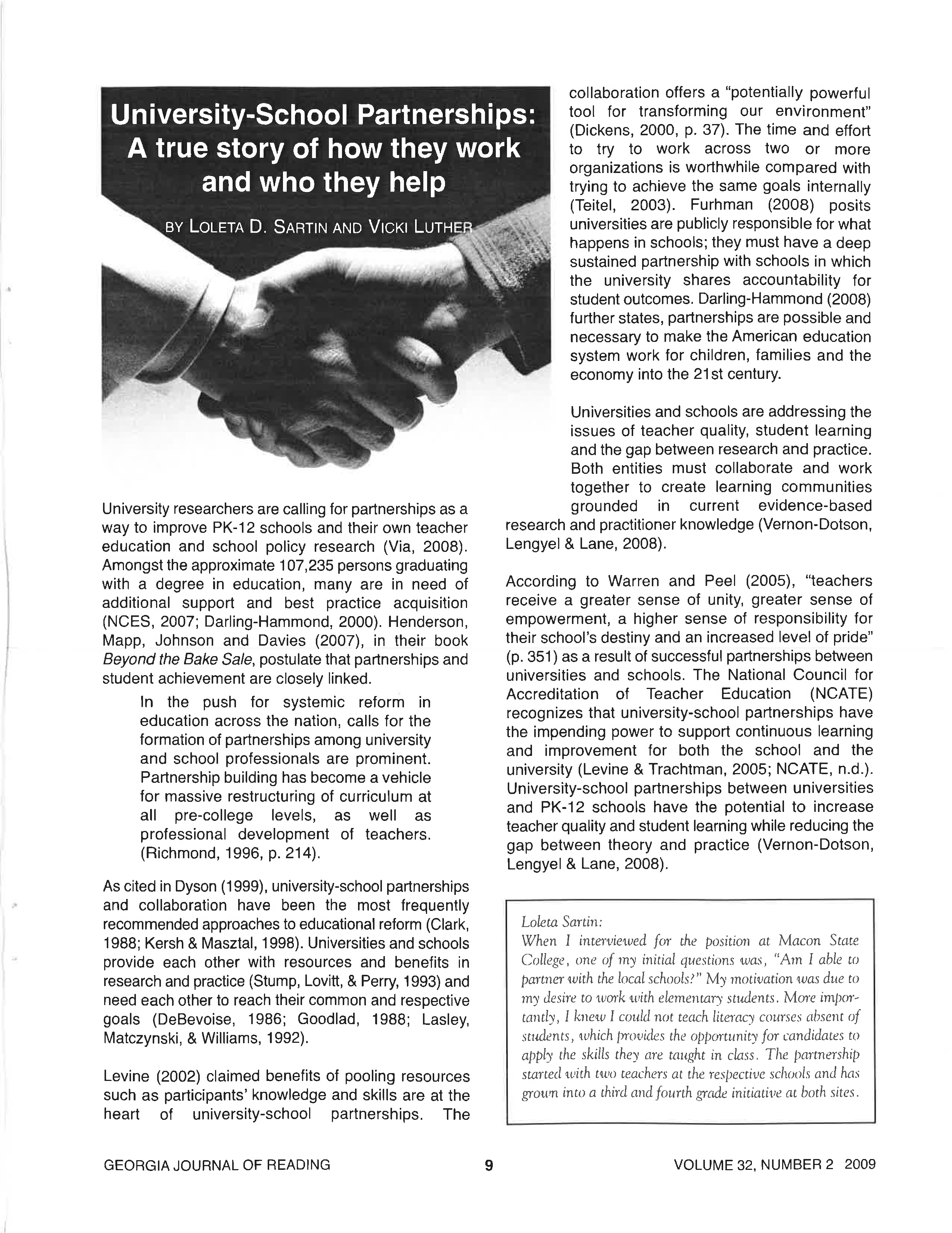University-School Partnerships: A True Story of How They Work and Who They Help