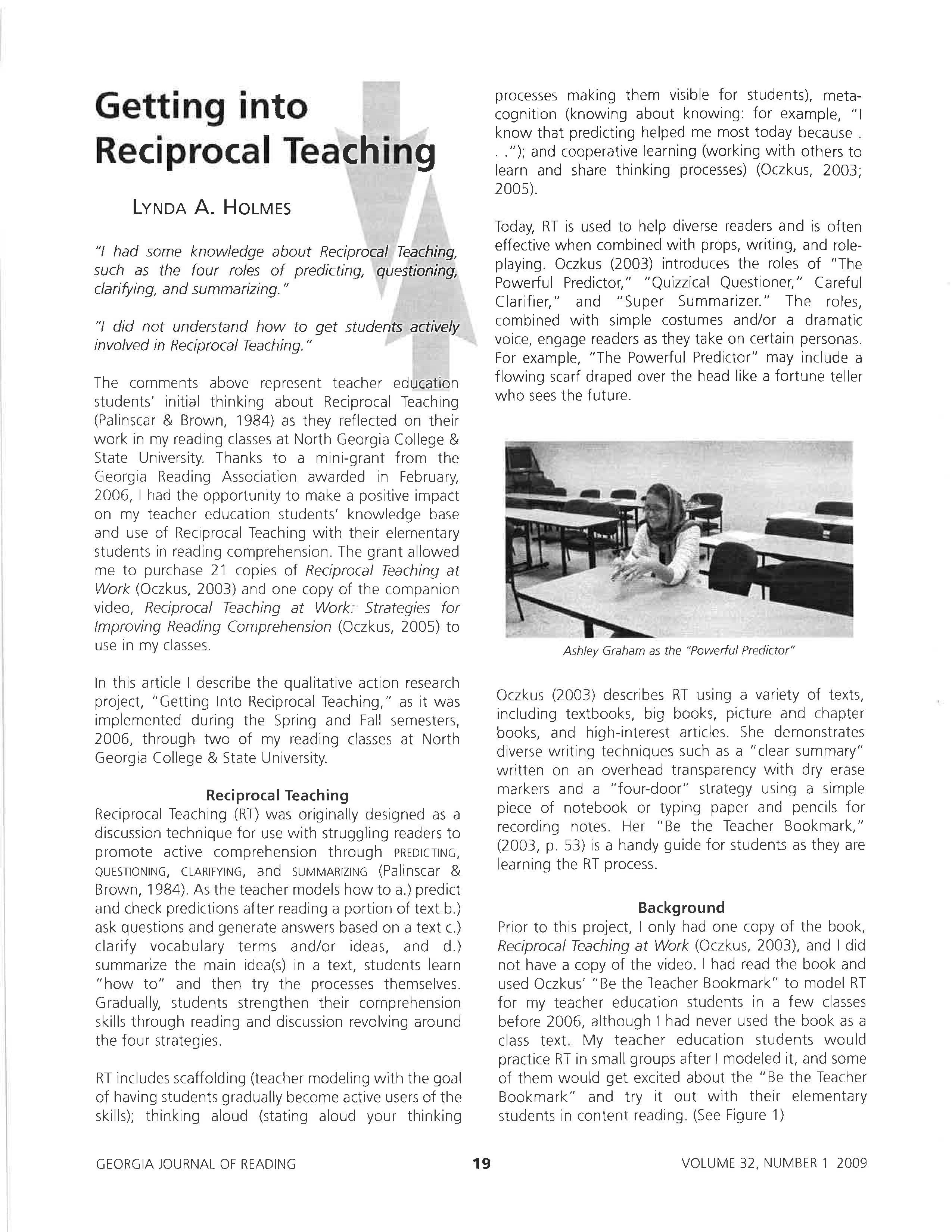Getting into Reciprocal Teaching